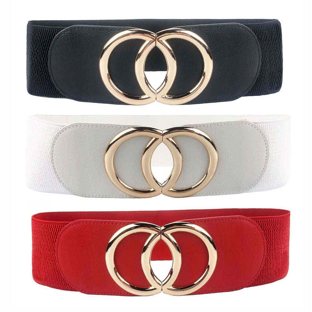 3612 Women's Elastic Wide Stretchy Waist Cinch Belt Waistband For Dresses